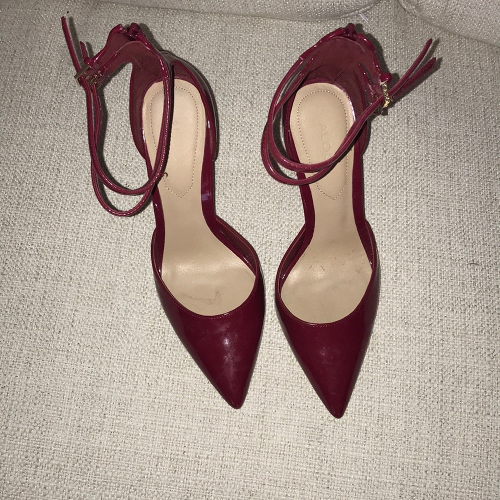 Red Aldo strap heels